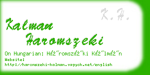 kalman haromszeki business card